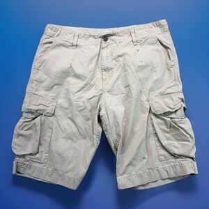 Carhartt Work in Progress WIP Cargo Shorts Mens Size 34 Beige Ripstop STAINS